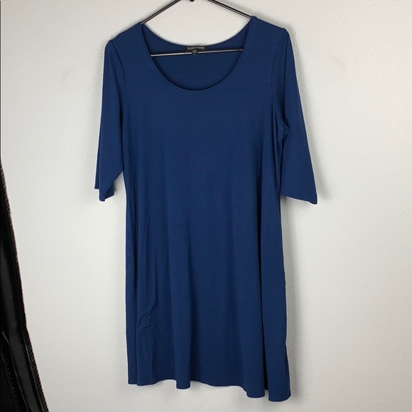 Eileen Fisher Blue Shift Dress - Picture 1 of 4